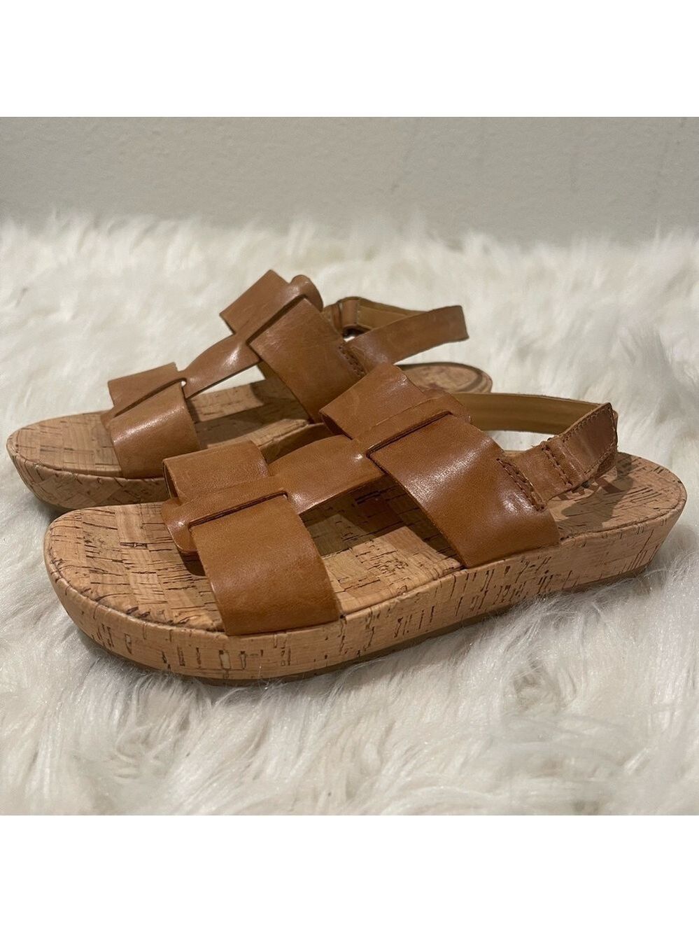 Women’s Korks By Kork Ease Tan Leather Strappy Sandals Size 6 US!